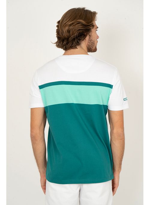 Camiseta Listrada Aleatory Serene Verde