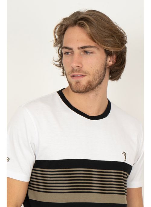 Camiseta Listrada Aleatory Tidy Preta