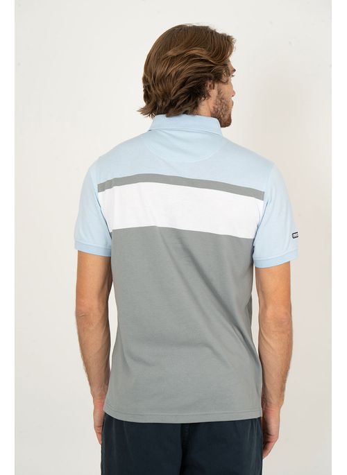 Camisa Polo Aleatory Listrada Geneva Cinza