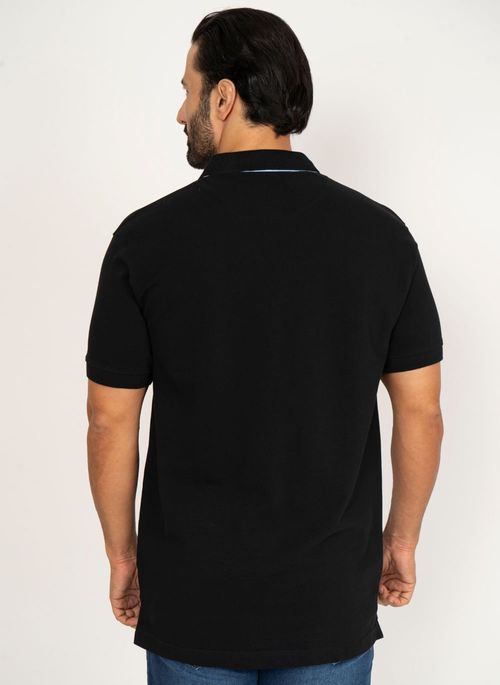 Camisa Polo Preta Lisa Aleatory