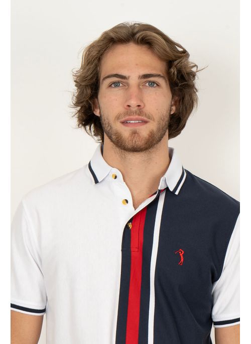 Camisa Polo Aleatory Listrada Annecy Branco