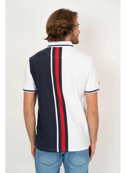 Camisa Polo Aleatory Listrada Annecy Branco