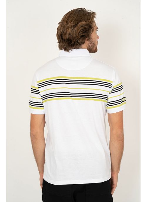 Camisa Polo Aleatory Listrada Ghent Branco