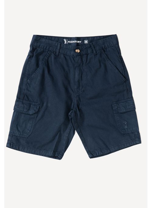 Bermuda Sarja Cargo Aleatory Marinho