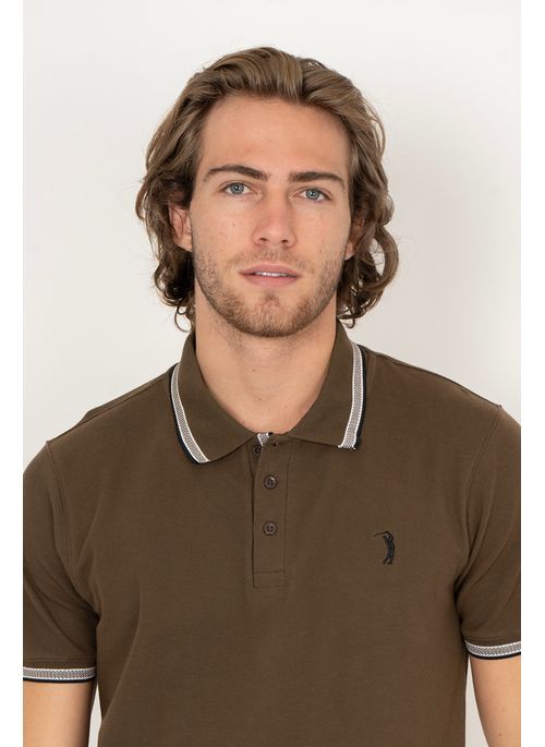 Camisa Polo Aleatory Lisa Royalty Marrom