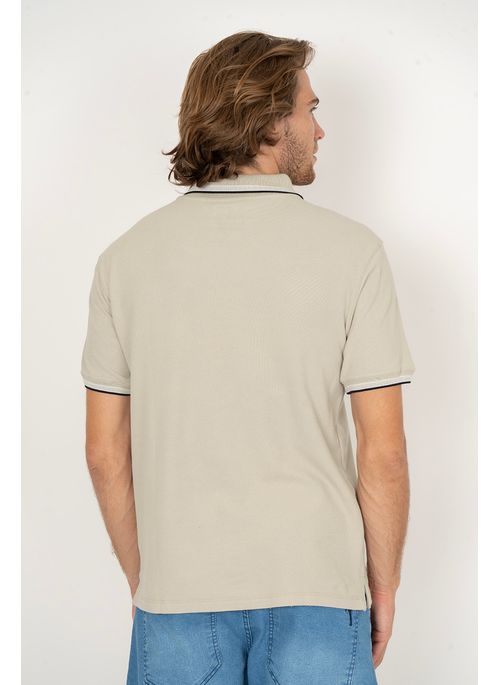 Camisa Polo Aleatory Lisa Royalty Bege Claro