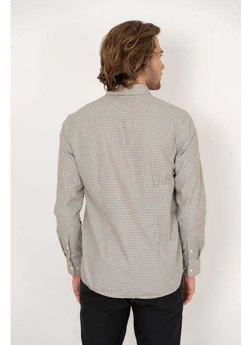 Camisa Xadrez Aleatory Manga Longa Orleans Cinza