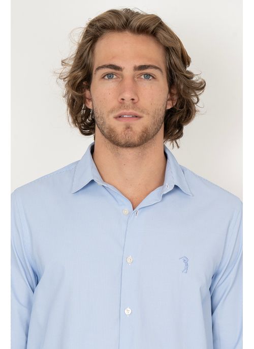 Camisa Xadrez Aleatory Manga Longa Brief Azul