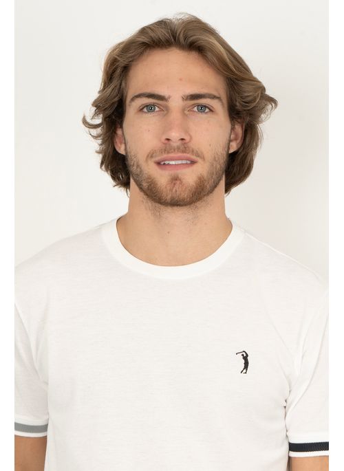 Camiseta Aleatory Sleeve Detail Branco