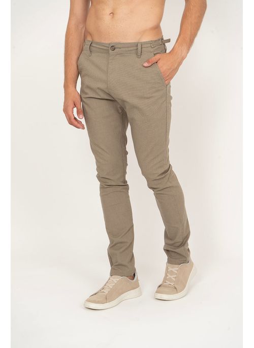 Calça Sarja Aleatory Ajuste Lateral Marrom