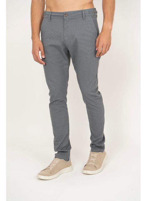 Calça Sarja Aleatory Ajuste Lateral Cinza