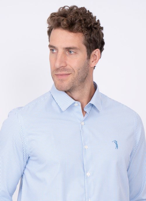 Camisa Listrada Aleatory Manga Longa Boulevard Azul