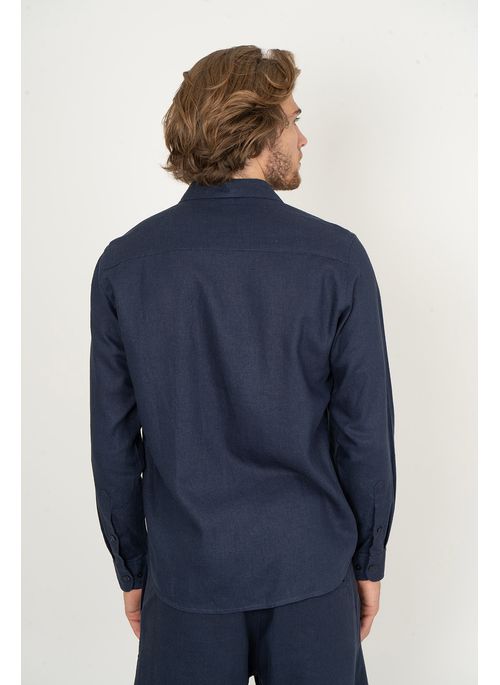 Camisa Aleatory Linho Chief Marinho