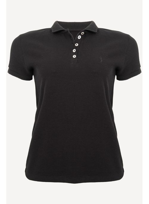 Camisa Polo Feminina Aleatory Princess Preta