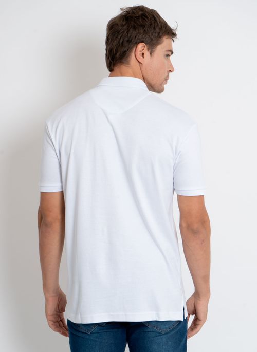 Camisa Polo Aleatory Lisa Algodão Pima Branca