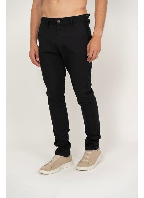 Calça Sarja Aleatory Ajuste Lateral Preta