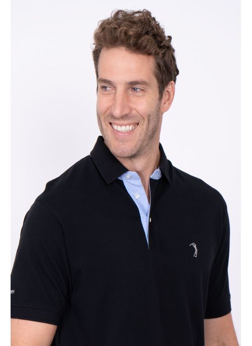 Camisa Polo Preta Lisa Aleatory