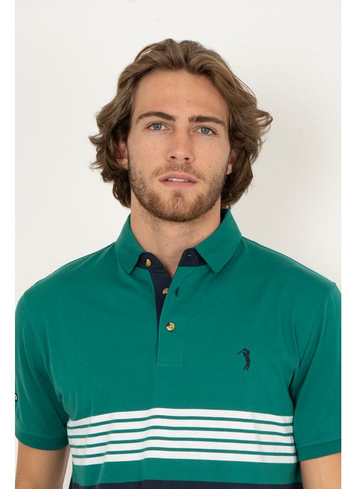 Camisa Polo Aleatory Listrada Sinclair Verde