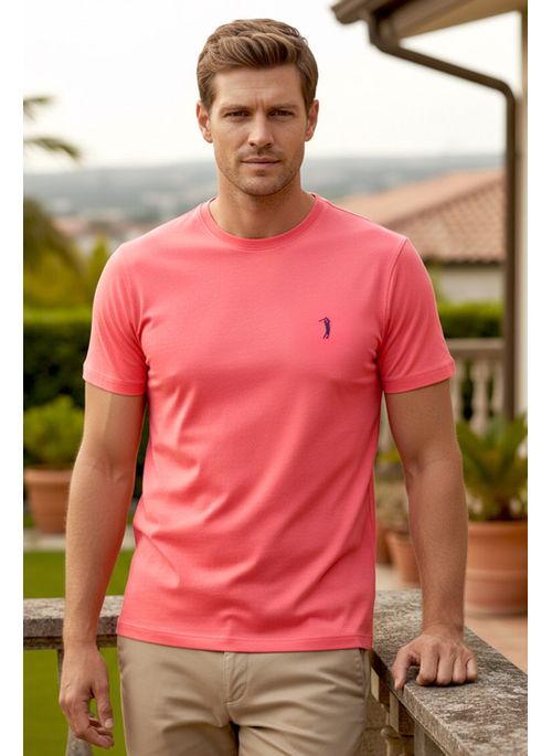 Camiseta Aleatory Lisa Rosa Coral
