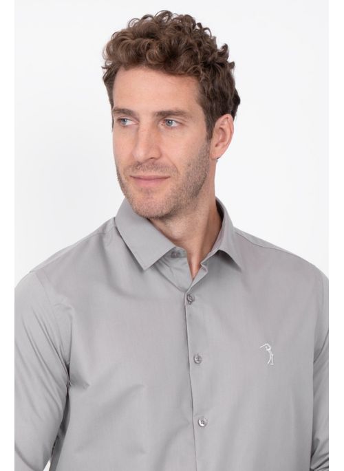 Camisa Aleatory Manga Longa Belgravia Cinza