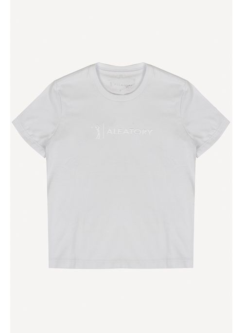 Camiseta Aleatory Infantil Logo Bordado Branco