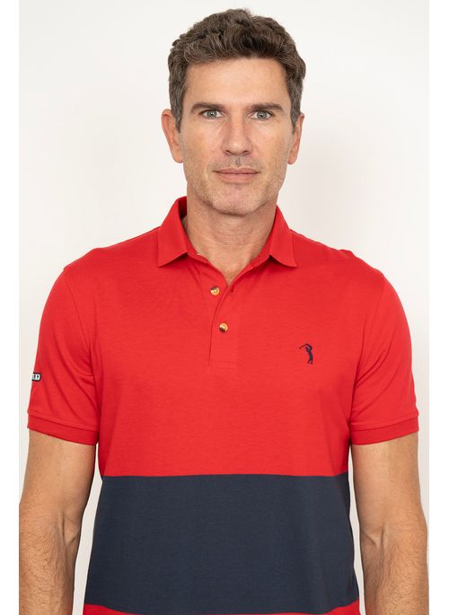 Camisa Polo Aleatory Listrada Snead Vermelha