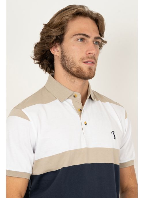 Camisa Polo Aleatory Listrada Arnolds Bege