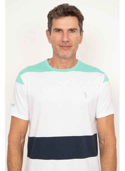 Camiseta Aleatory Listrada Aaron Branca
