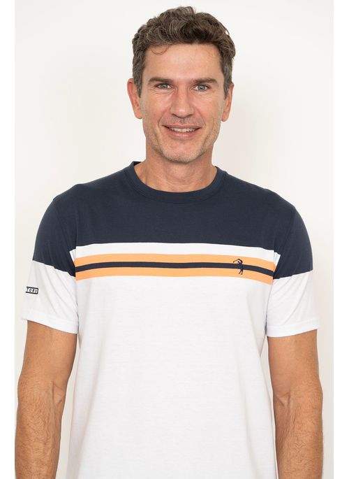Camiseta Aleatory Listrada Bolt Branca