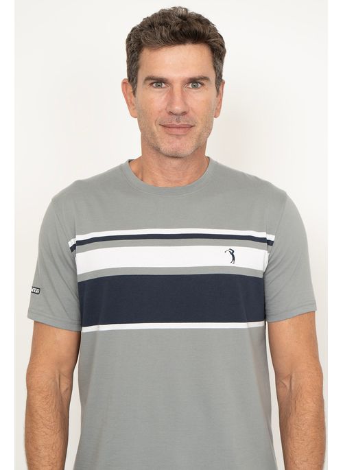 Camiseta Aleatory Listrada Hogan Cinza