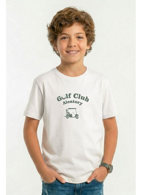 Camiseta Estampada Infantil Club Aleatory Branca