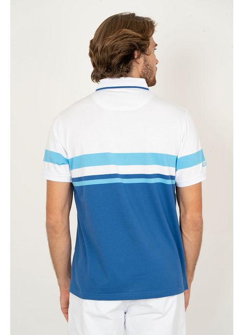 Camisa Polo Listrada Aleatory Clifford Azul