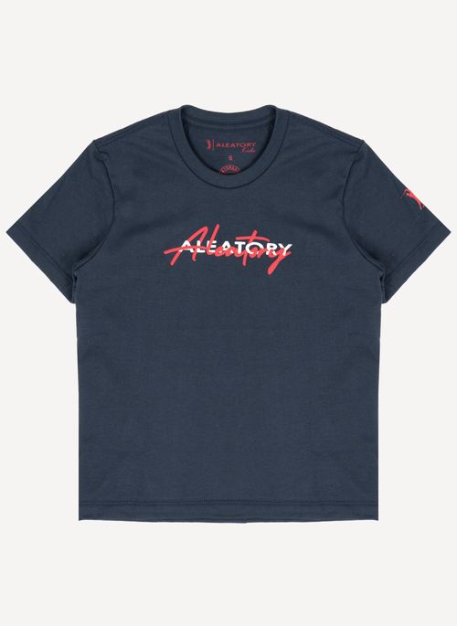 Camiseta Infantil Aleatory Signed Marinho