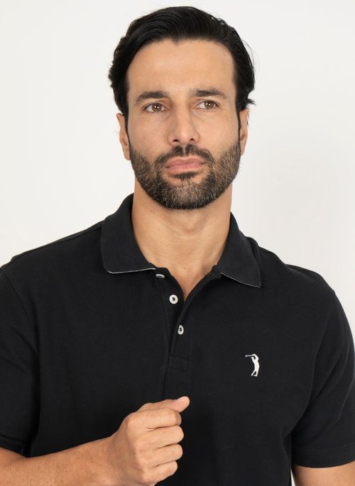 Camisa Polo Aleatory Piquet Light Preto
