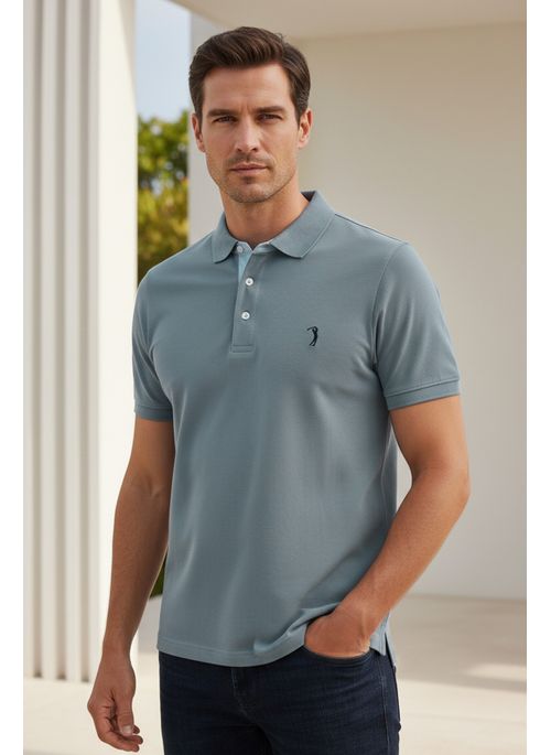 Camisa Polo Smoke Blue Lisa Aleatory