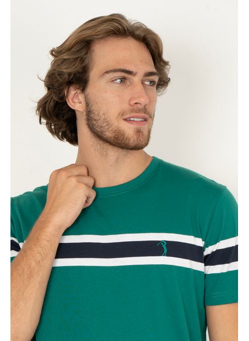 Camiseta Aleatory Listrada Clair Verde