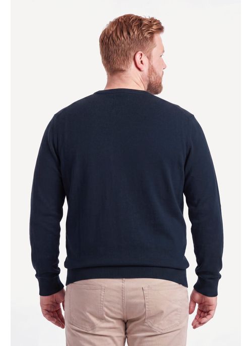 Suéter Plus Size Aleatory Gola V New Frame Marinho
