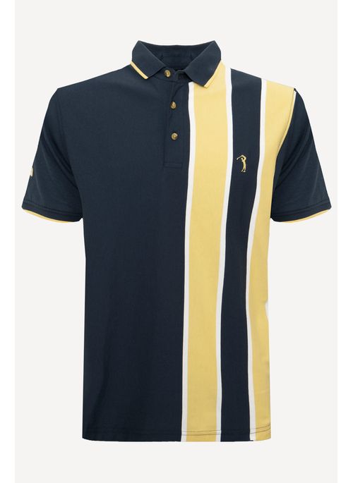 Camisa Polo Aleatory Listrada Borghese Amarelo