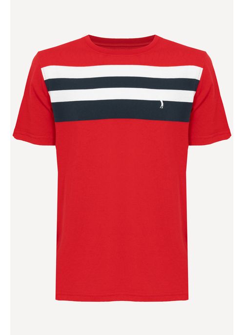 Camiseta Aleatory Listrada Beaumont Vermelho