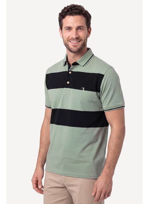Camisa Polo Aleatory Listrada John Verde