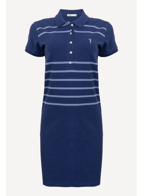 Vestido Aleatory Listrado Liberty Azul